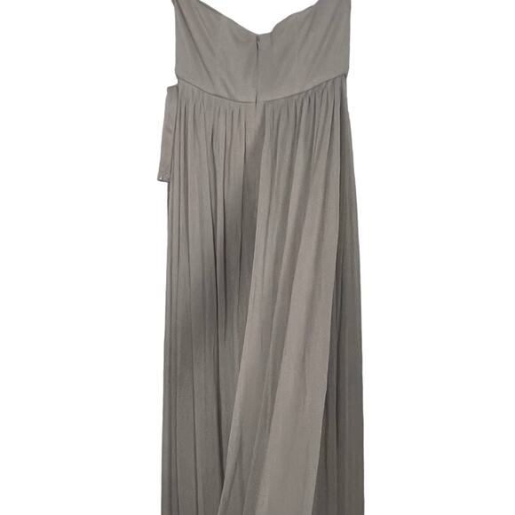David's Bridal One Shoulder Strap Beige Maxi Dress Size 4 - Picture 15 of 16